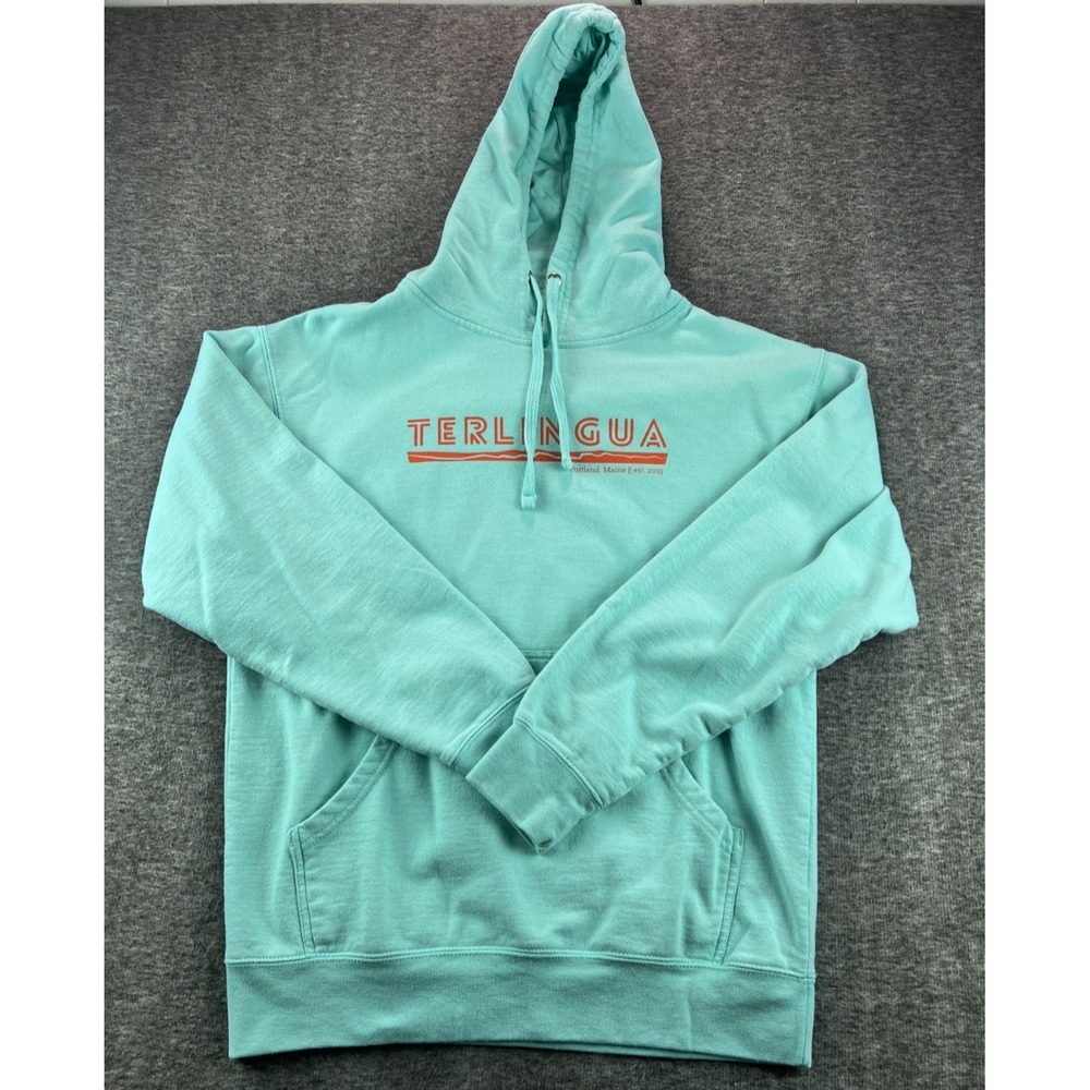 Independent Trading Co Terlingua‎ Hoodie Aqua Pullover Graphic Sweatshirt Size M